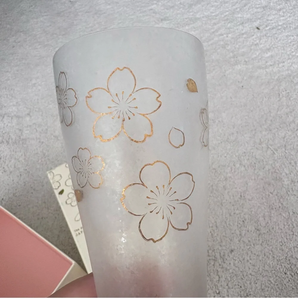Japan Best Beer Glass Floral Frosted Glass Vase